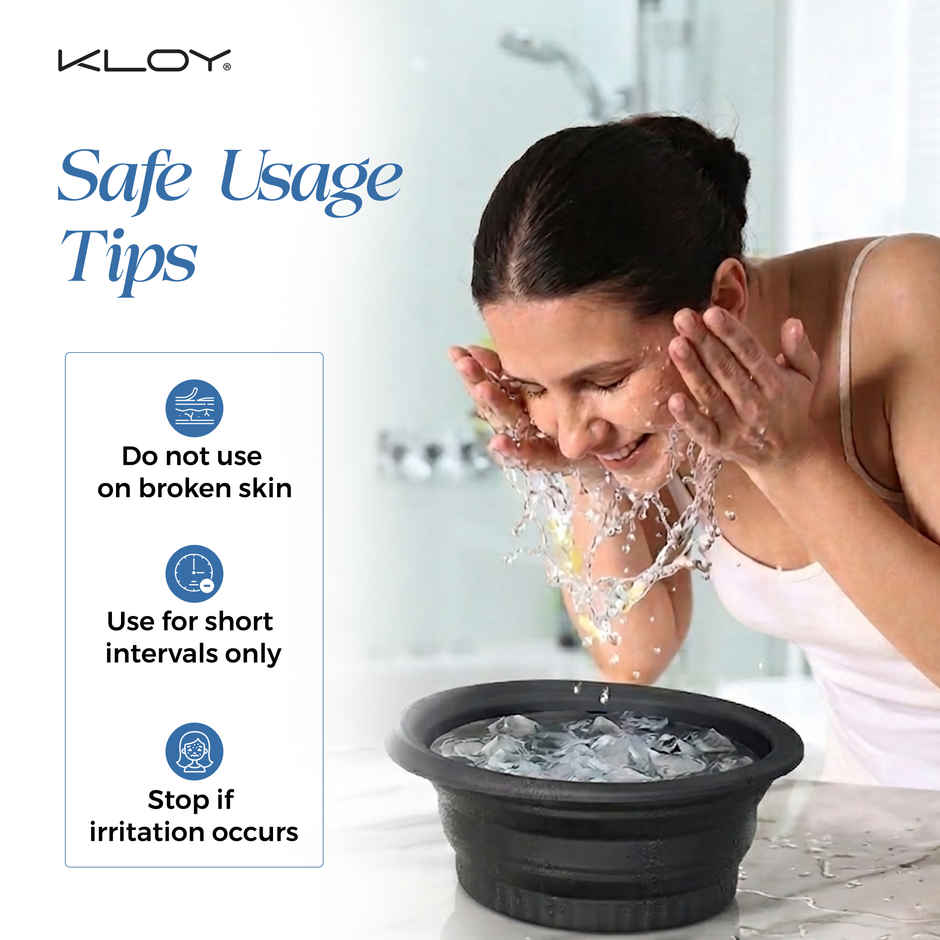 Kloy Collapsible Ice Facial Bowl for Face Cooling, Depuffing, Skin Tightening & Daily Skin Care