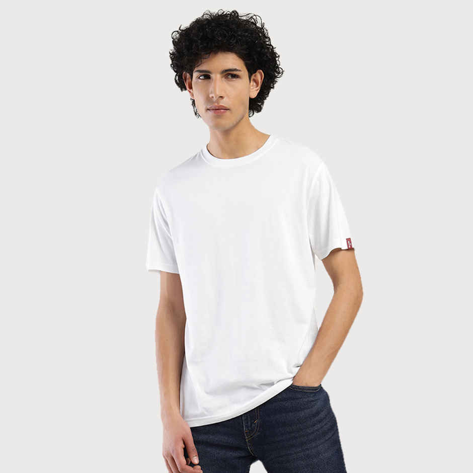 Levi's Men's Poly Cotton Round Neck T-shirt | White - S