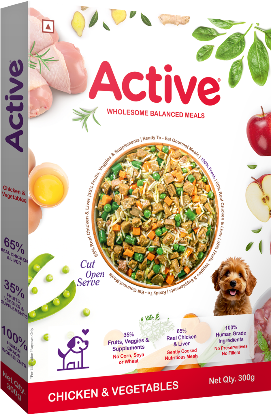 Active Chicken & Veg Dog Fresh Food (Adults & Puppies)