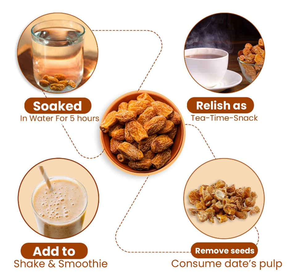 Nutraj Dried Chuara/Kharek Dates (Yellow)