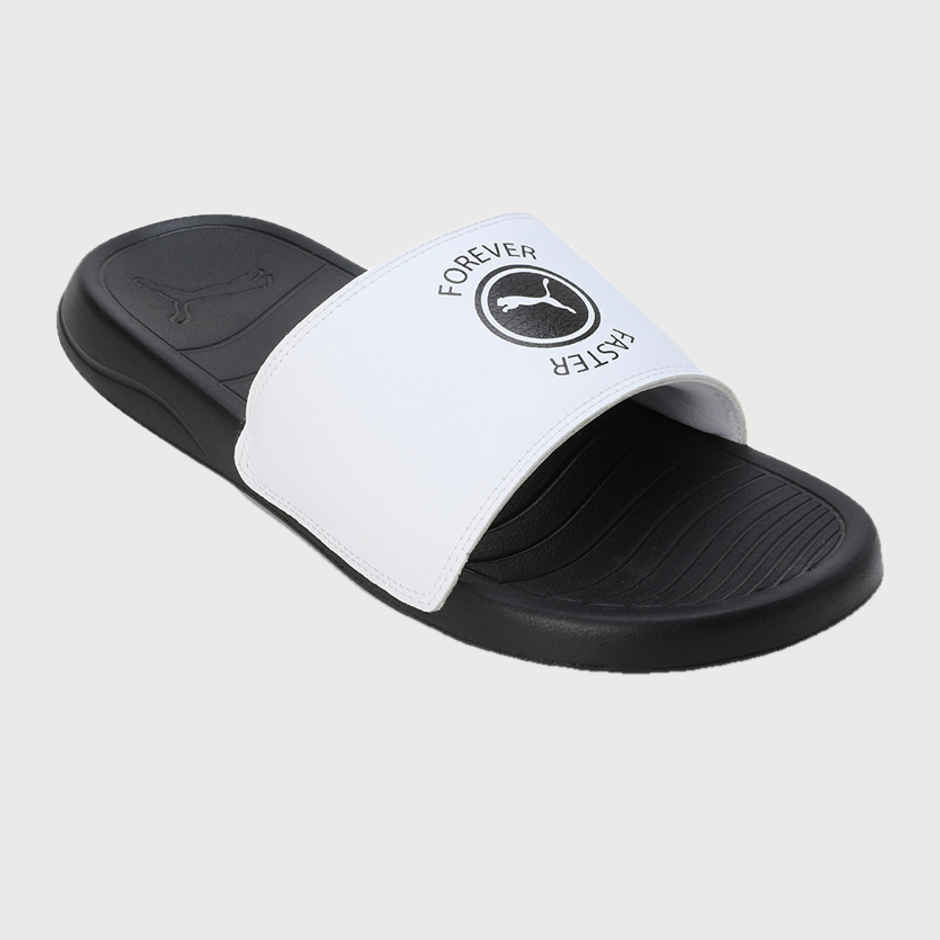 Puma Men's Xerxes Slides | Black and White - UK 6
