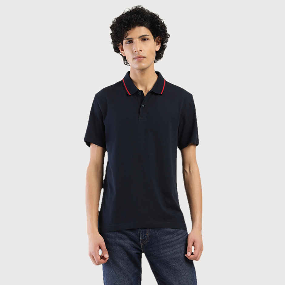 Levi's Men's 100% BCI Cotton Polo T-shirt | Navy Blue - L