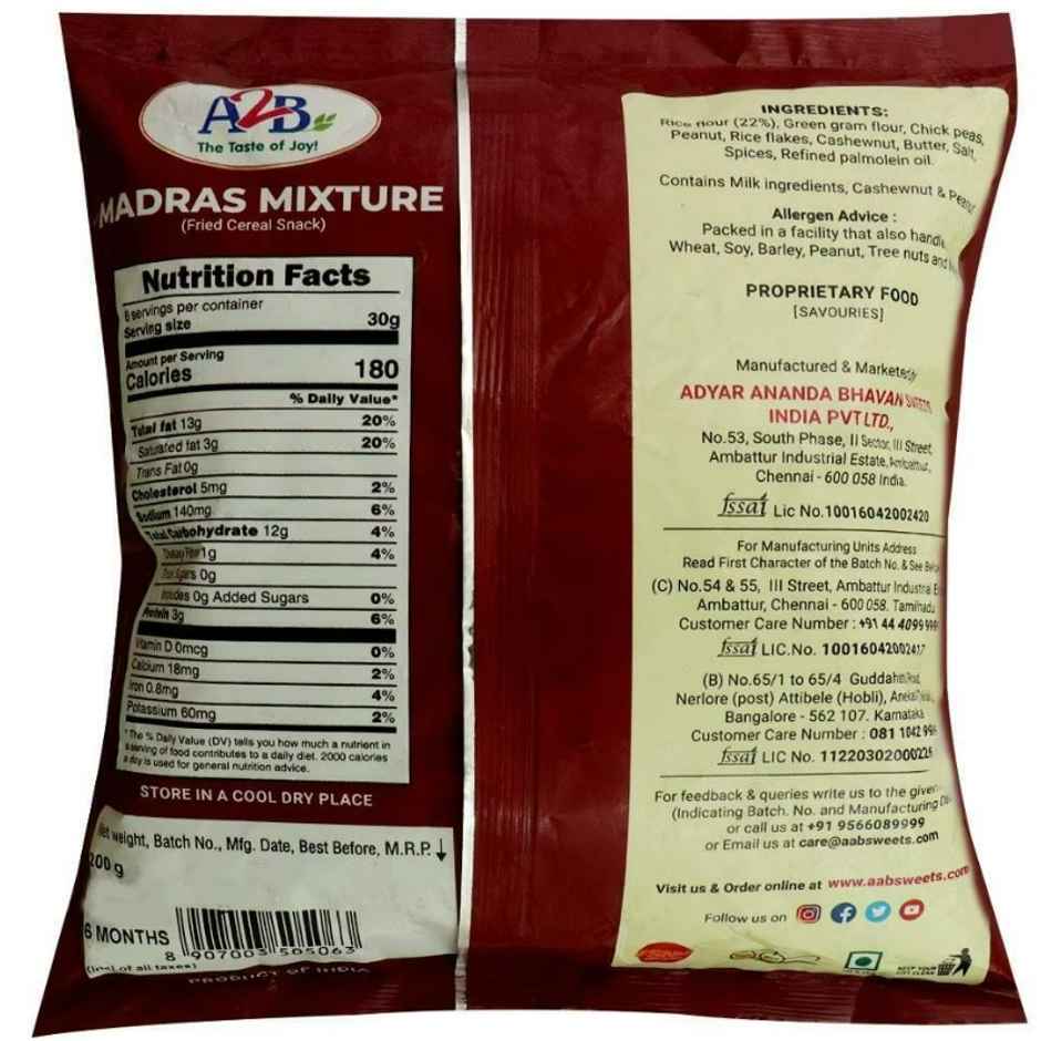 A2B Madras Mixture | Spicy & Crunchy Snack