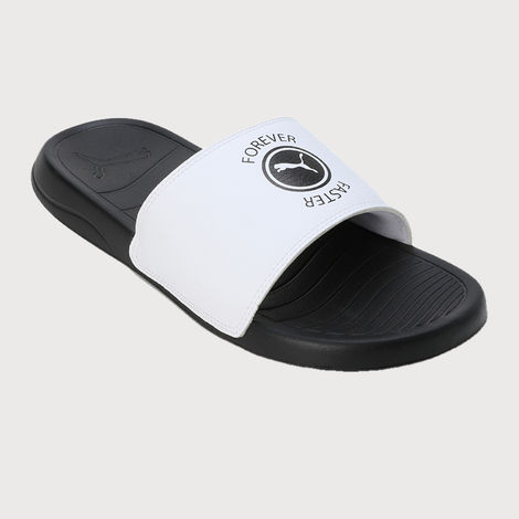 Puma Men's Xerxes Slides | Black and White - UK 6