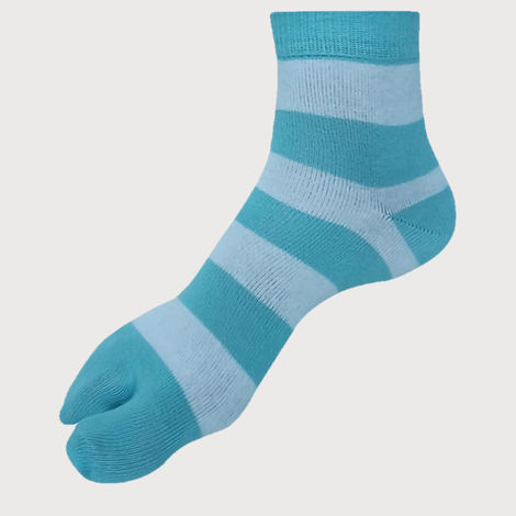 Allen Solly Women's Cotton Quarter Crew Color Block Pattern Socks - Skin, Sky Blue, Pink
