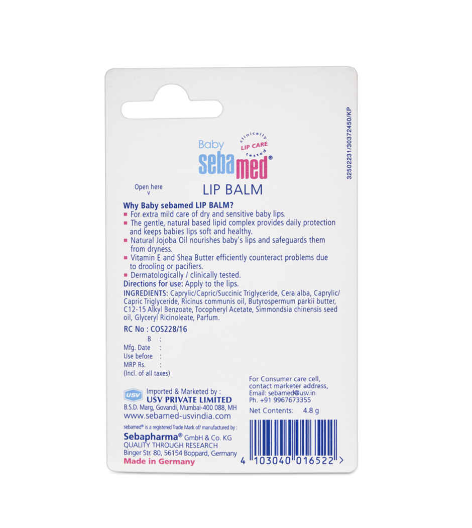Baby Sebamed Lip Balm | Soft Baby Lips | With Shea butter, Jojoba Oil & Beeswax