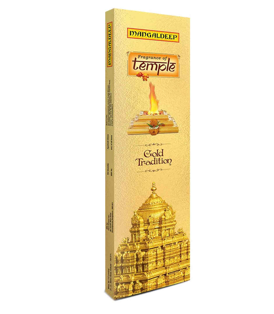 Mangaldeep Temple Gold Incense Sticks / Agarbatti - Yagna Fragrance