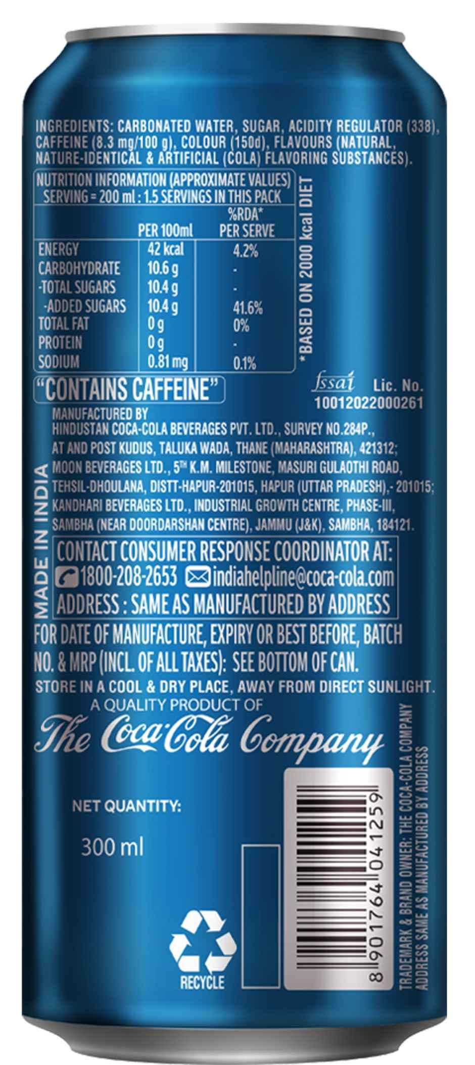 Thums Up Soft Drink Can | Carbonated Beverage Combo