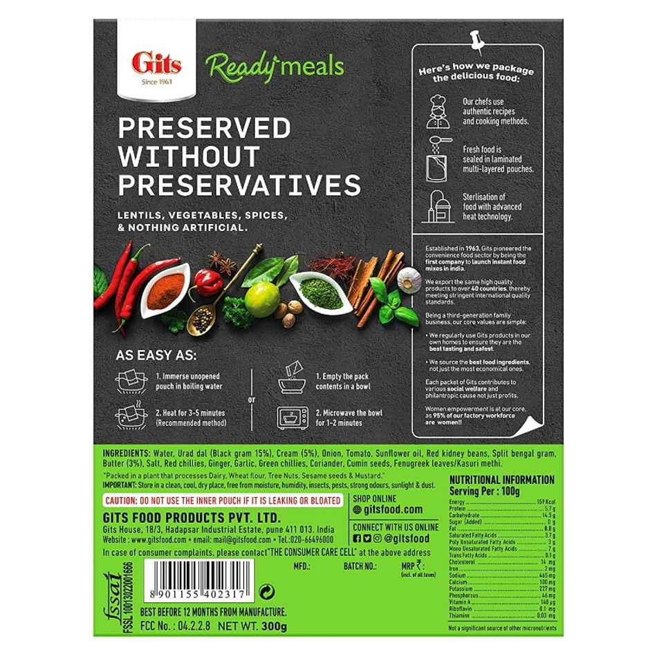 Gits Dal Makhani Ready to Eat | Authentic & Savory