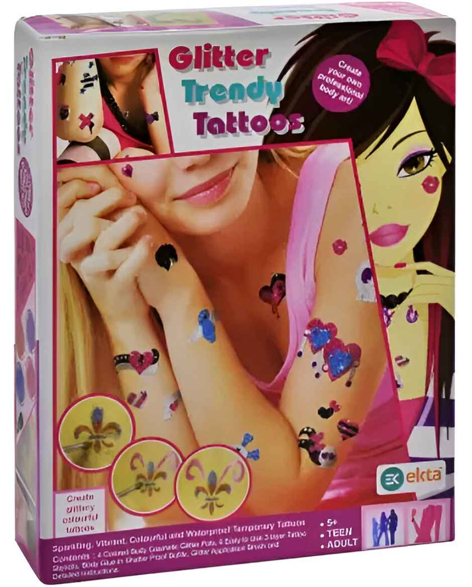 Ekta Create Your Glitter Trendy Tattoos, Professional Body Art & Craft Toy Kit For Girls