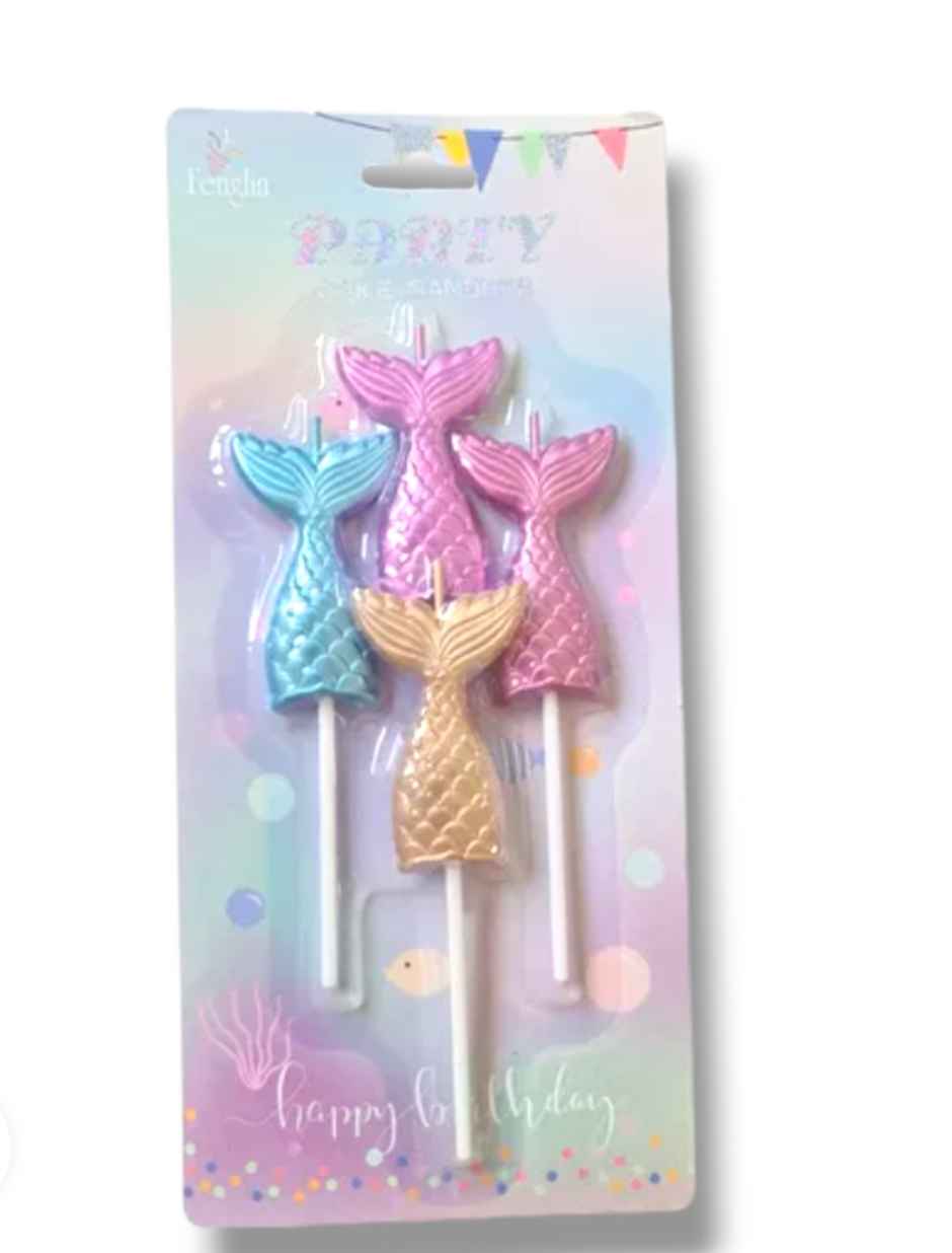 Chrome Mermaid Birthday Candle