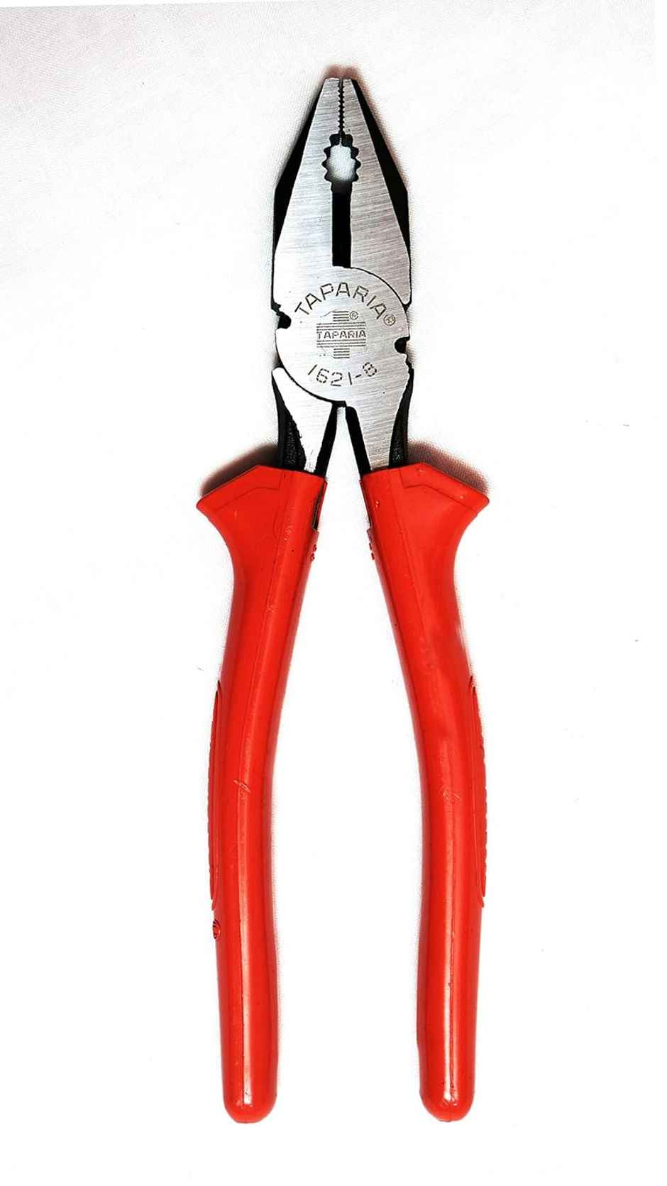Taparia 1621-8 Steel (210mm) Combination Plier with Joint Cutter (Red and Black)