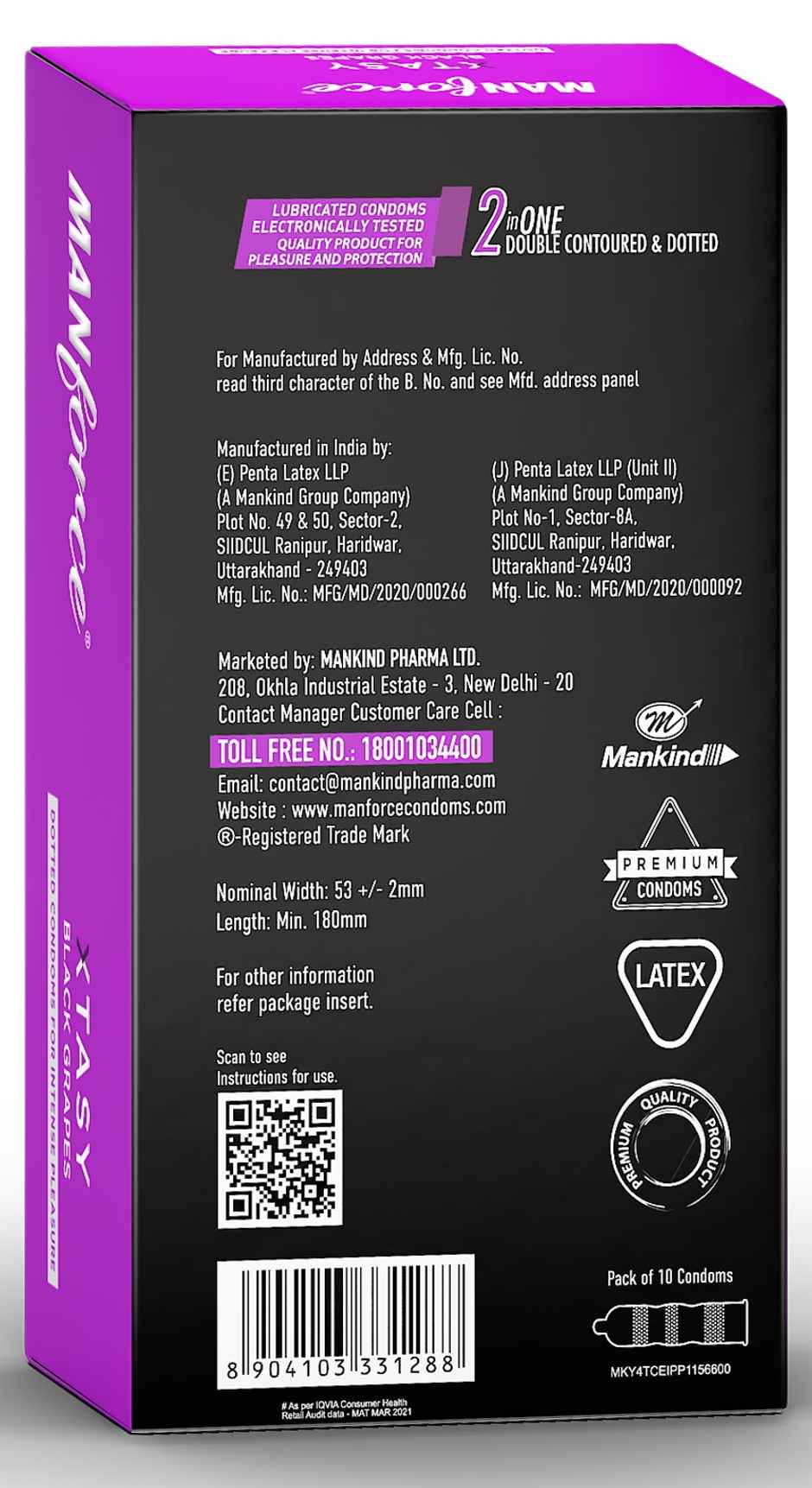 Manforce XTASY Black Grapes Condoms