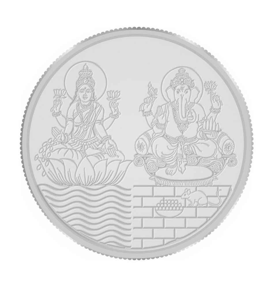 Lakshmi Ganesh Pure Silver Coin | 999 Purity | 10 g | Malabar Gold & Diamonds