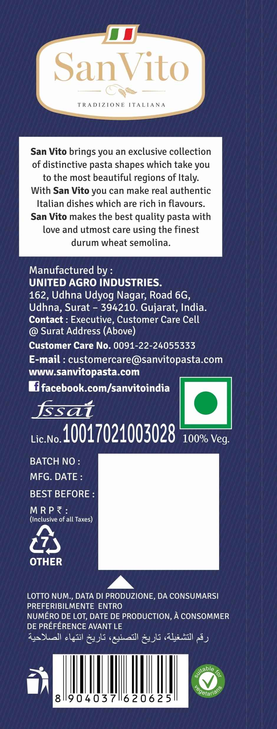 San Vito Durum Wheat Penne Rigate