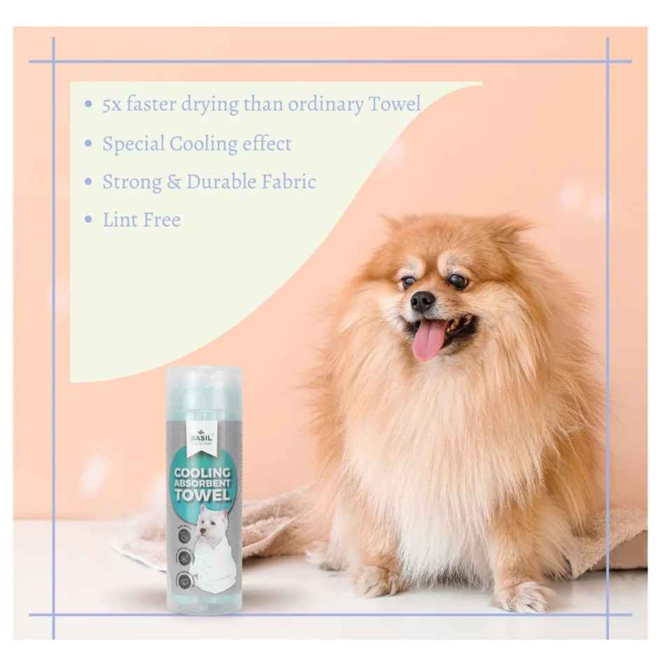 Basil Blue Absorbent Towel for Pets | Quick Drying & Soft Material