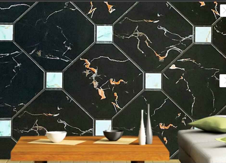 Wollzo Black Marble Wallpaper Self Adhesive Peel and Stick Wall Decor 45 x 500 cm