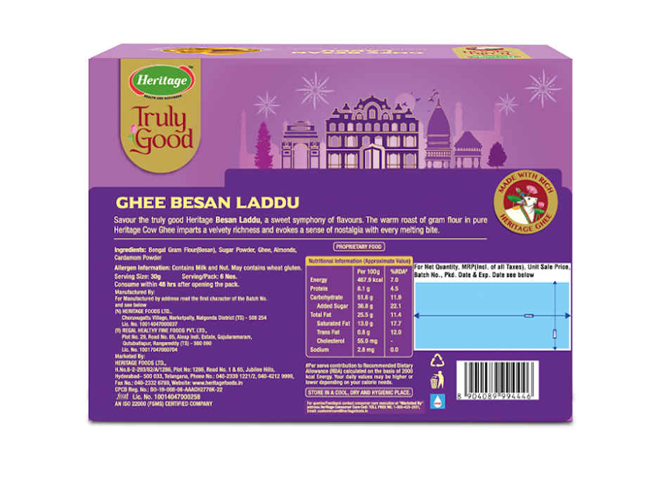 Heritage Truly Good Ghee Besan Laddu