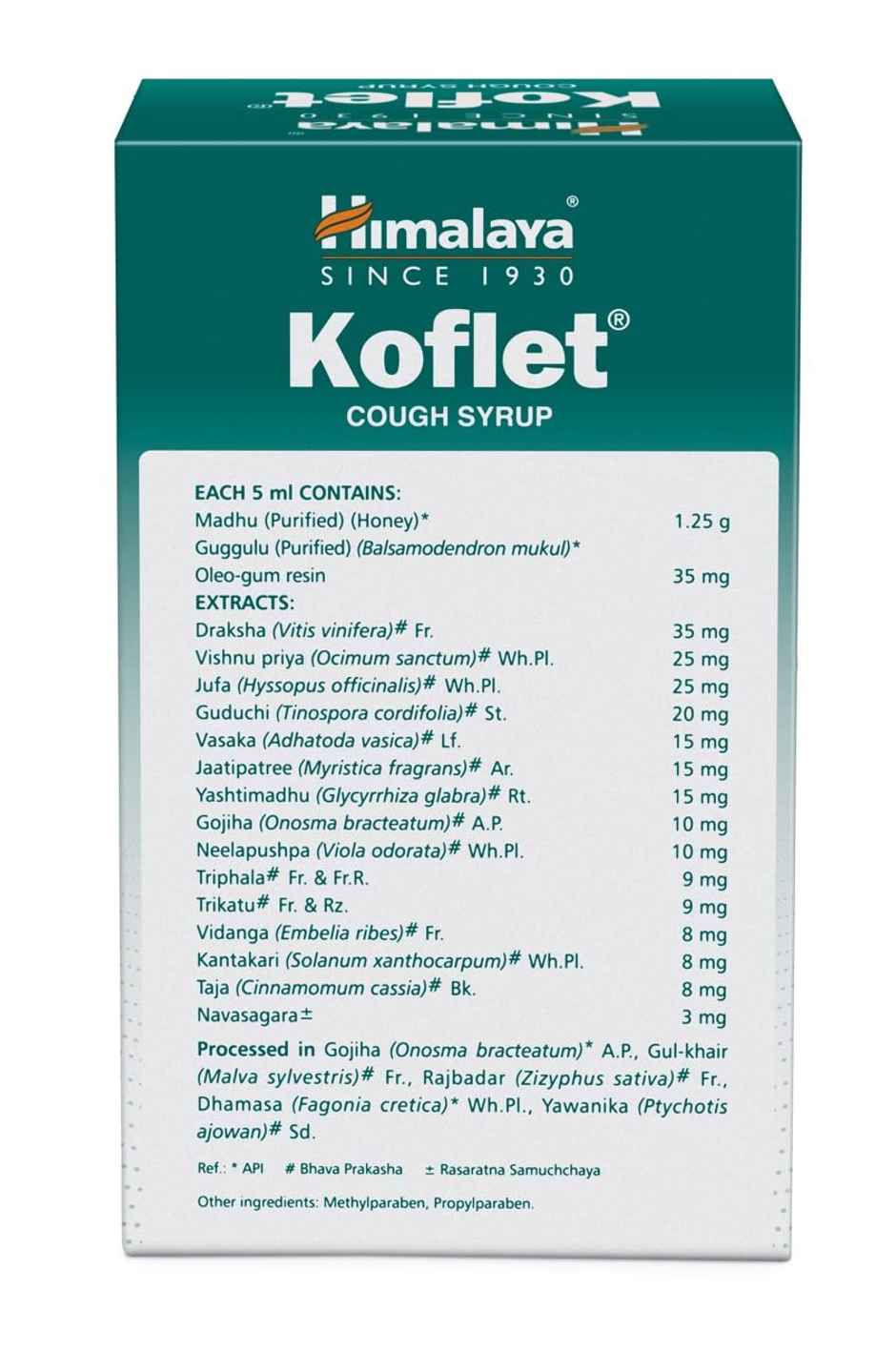 Himalaya Koflet Cough Syrup + 6 Lozenges Free for Cough & Throat Relief | Non Drowsy