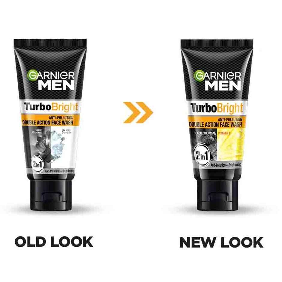 Garnier Men Turbo Bright Anti-Pollution Double Action Face Wash