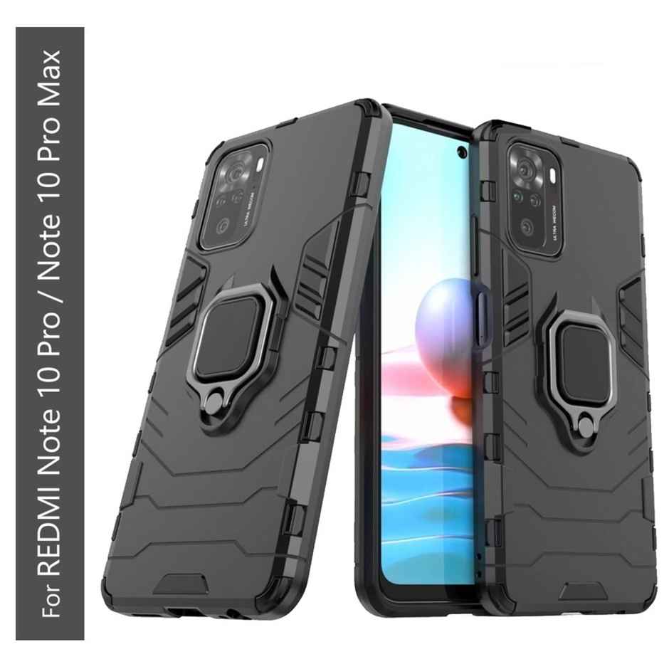 Kwine Case Redmi Note 10 Pro / Redmi Note 10 Pro Max Back Cover - Ring Holder Stand Case