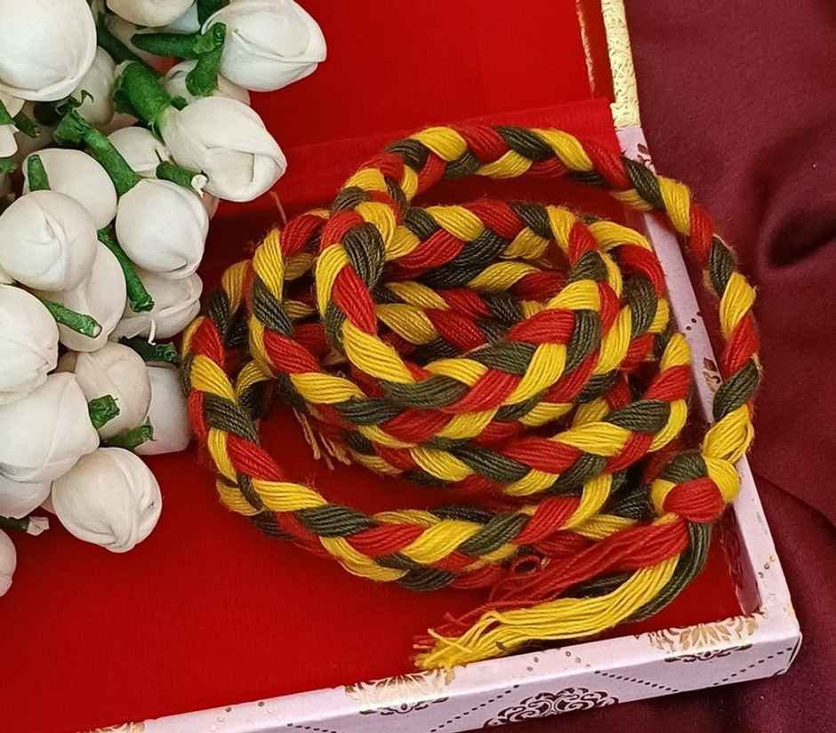 Gullak Multicolour Braided Mauli Rakhi - Traditional and Colorful