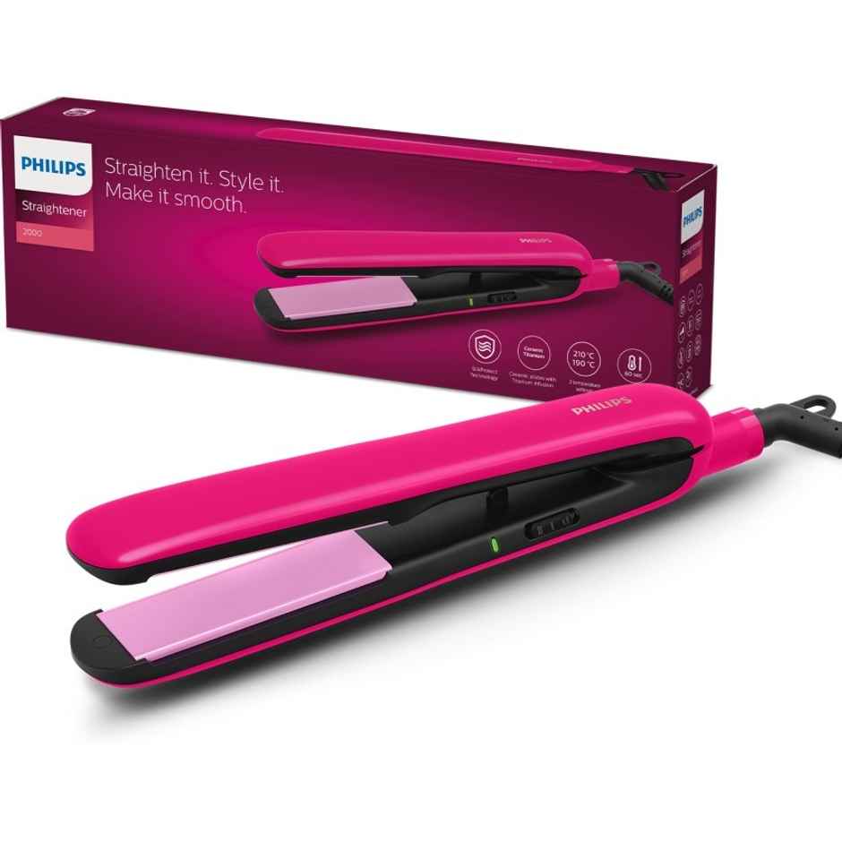 Philips Titanium Hair Straightener|SilkProtect Technology|2 Temperature Settings|BHS332/00