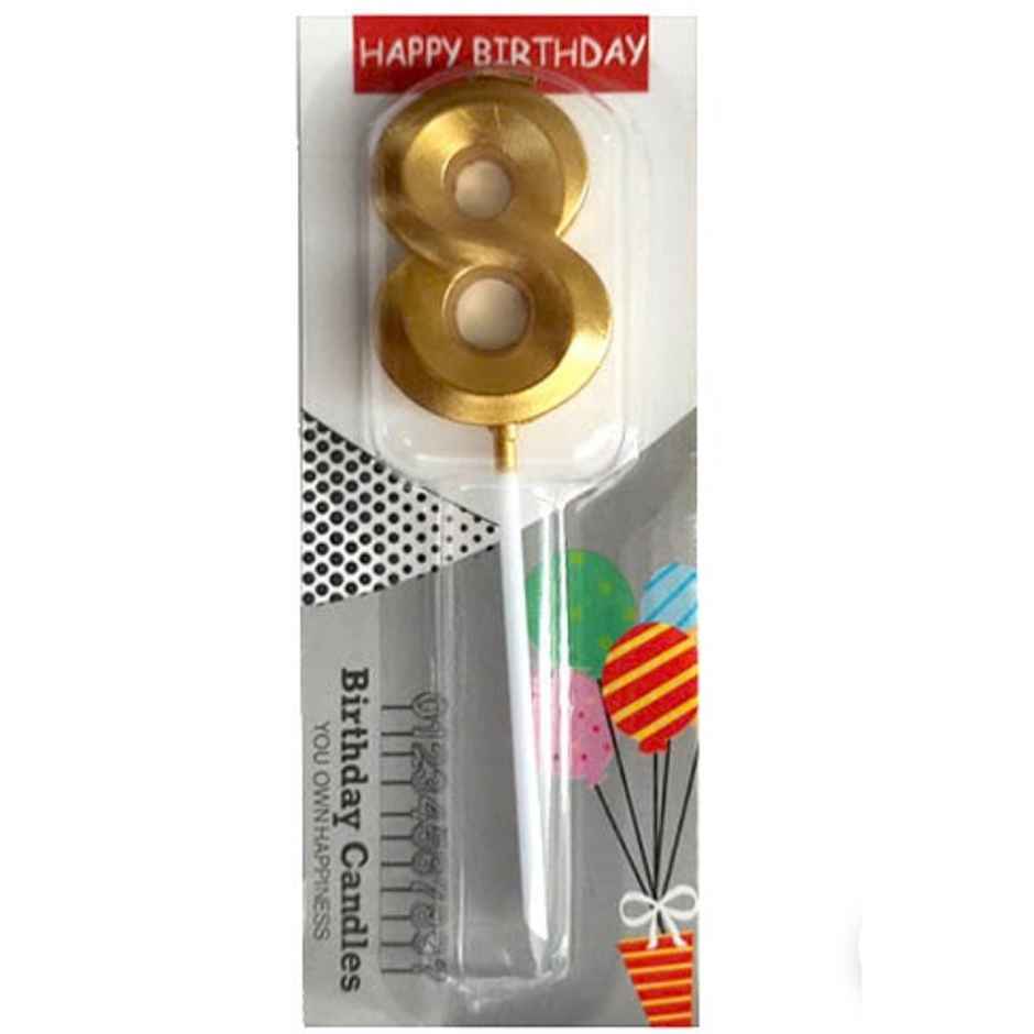 Number 8 Golden Candle | Chrome