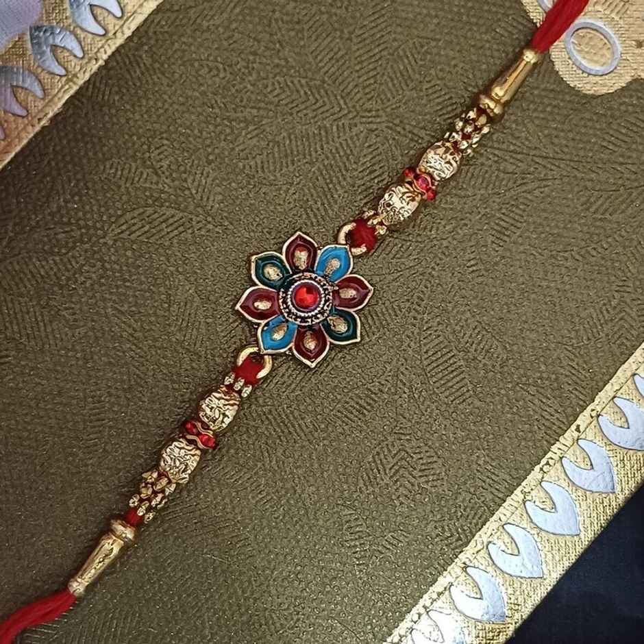 Flower Rakhi | Minakari Detail | Gullak