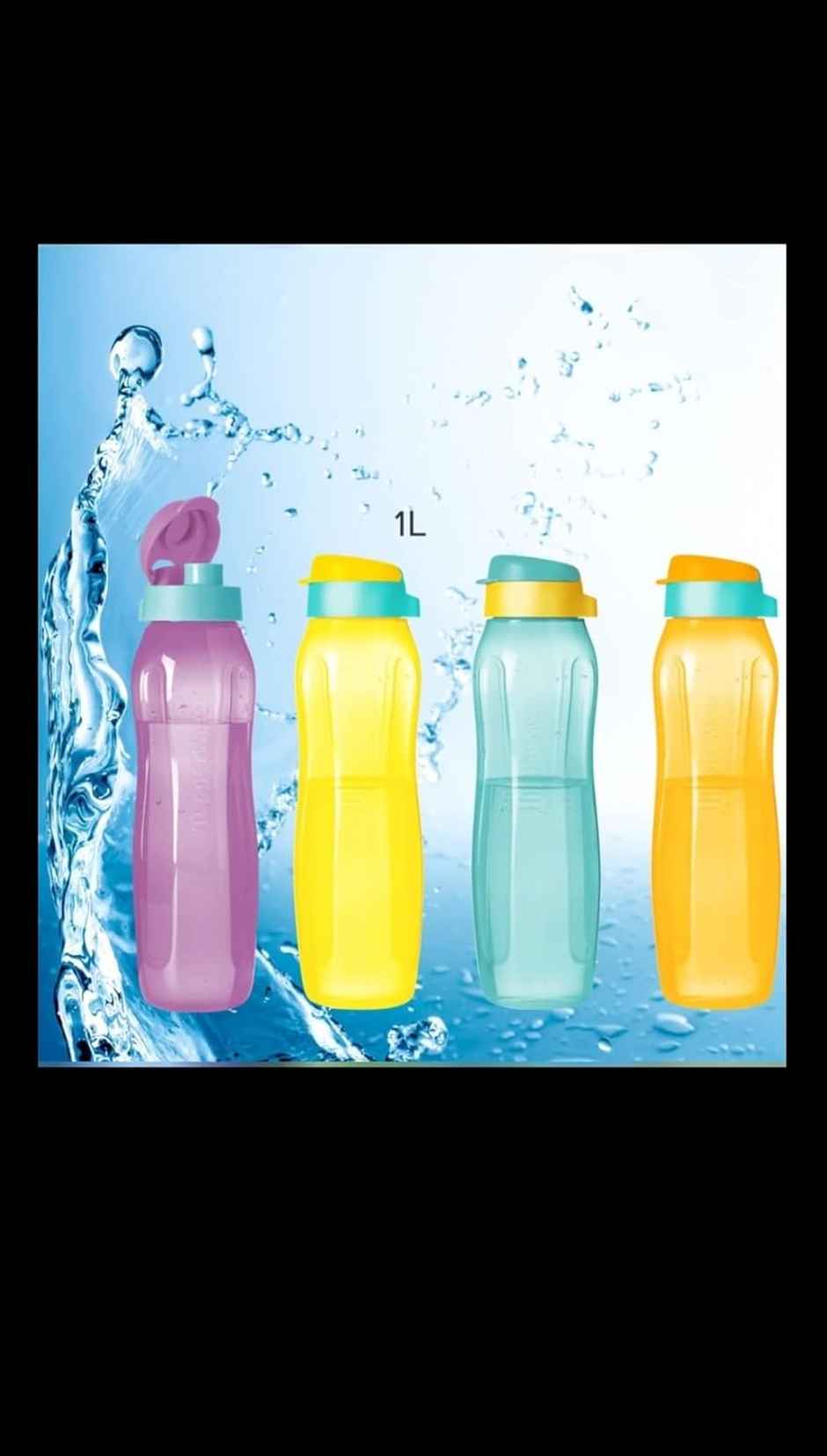Tupperware Aquaslim Water Bottle | 1 L | Set of 2 | HD GD
