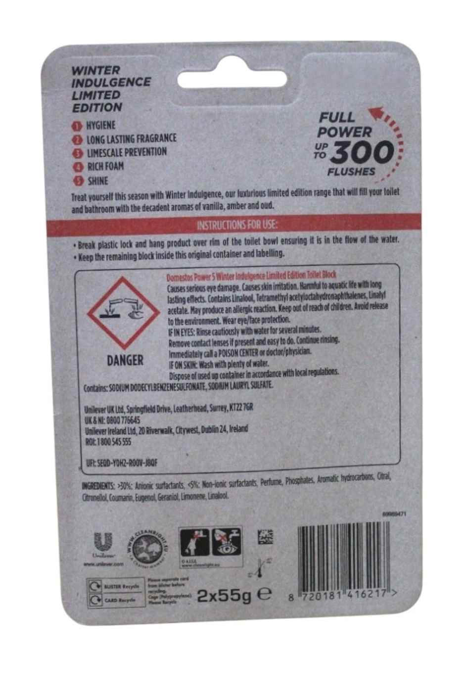 Domestos Winter Indulgence Power 5 Toilet Block