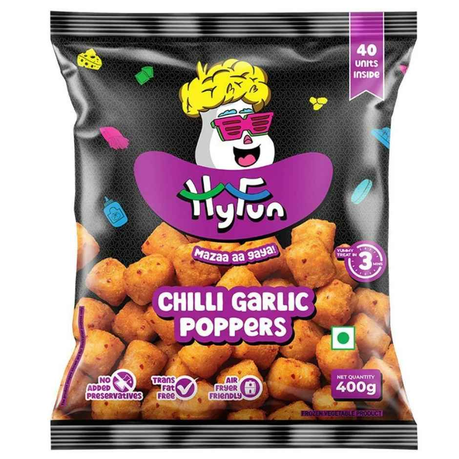 HyFun Chilli Garlic Potato Poppers, Spicy Nuggets | Frozen