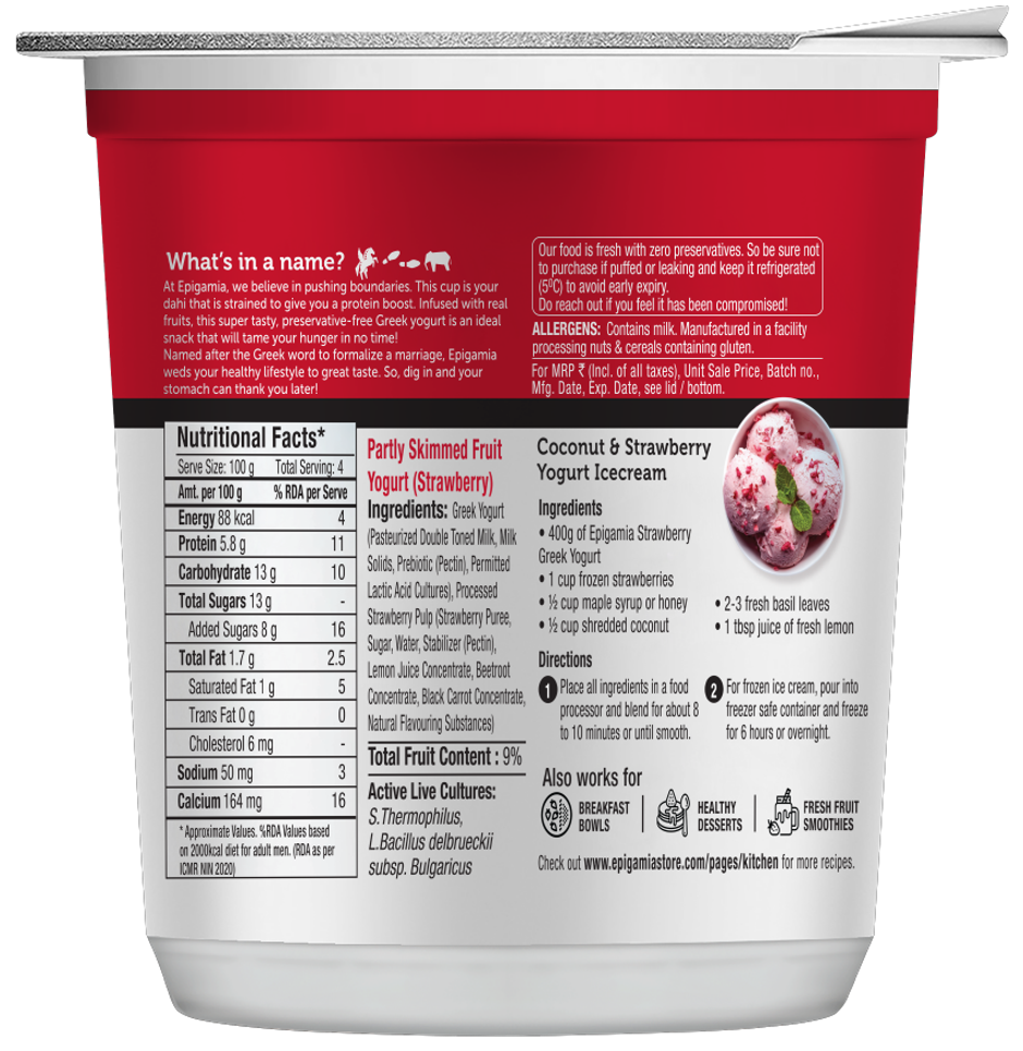 Epigamia Greek Yogurt - Strawberry