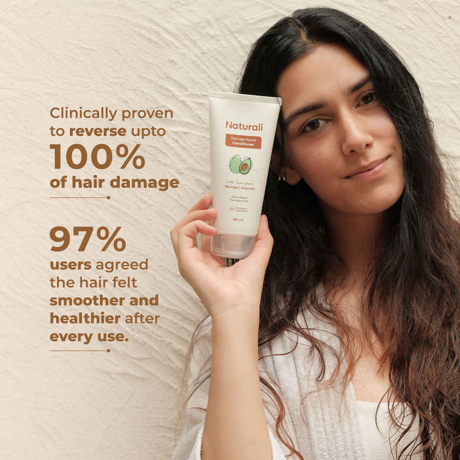 Naturali Damage Repair Conditioner with Avocado & Moringa Oil | No Sulphates, No Parabens