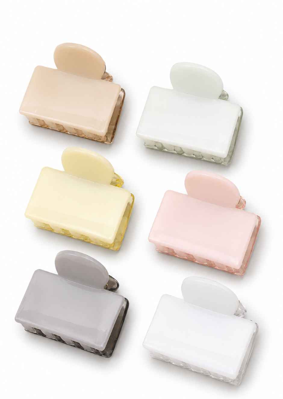 Small Claw Clip Rectangular for Girls and Women - Multicolor