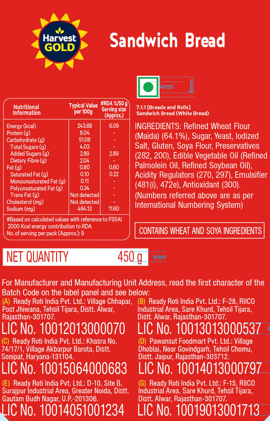 Harvest Gold Sandwich Bread