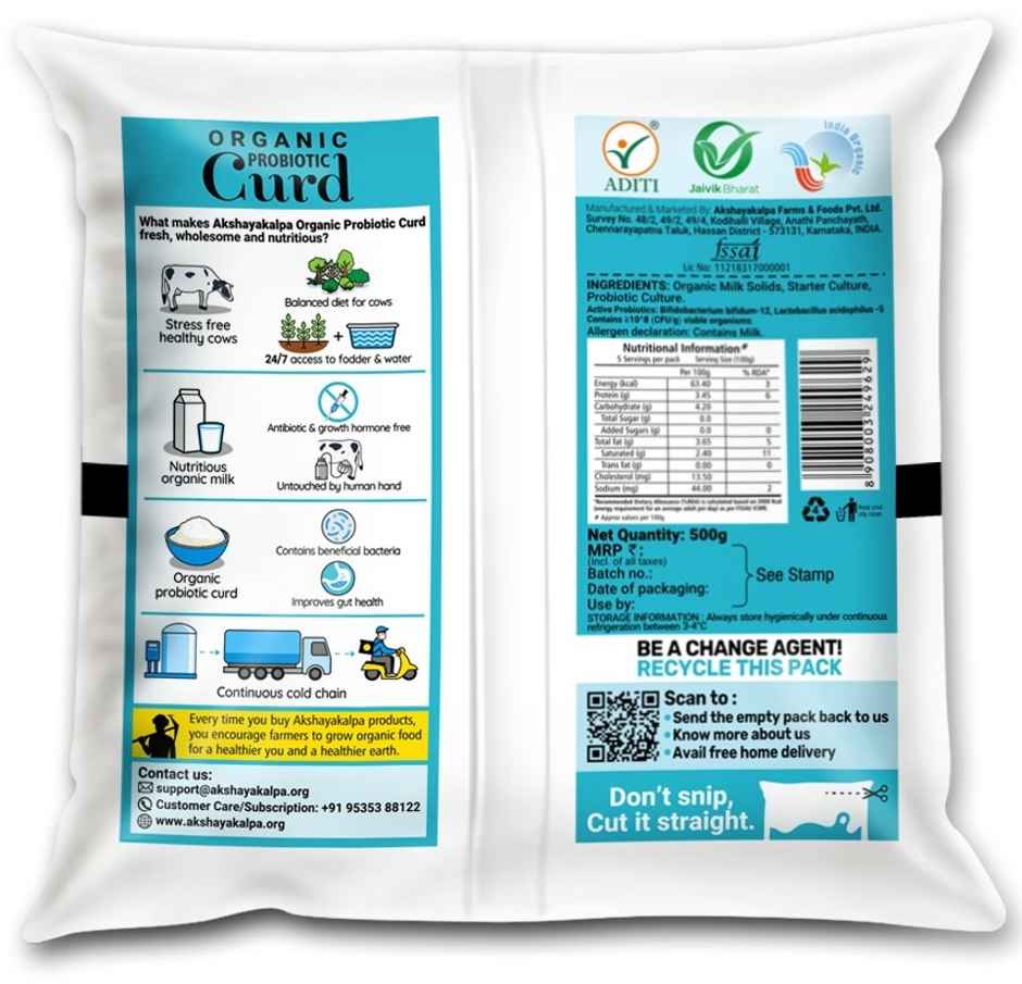 Akshayakalpa Organic Probiotic Curd Pouch Combo