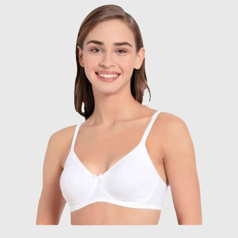 Jockey 1722 Women's Wirefree Non Padded Cotton | Medium Coverage | Concealed Shaper Panel | White - 36C