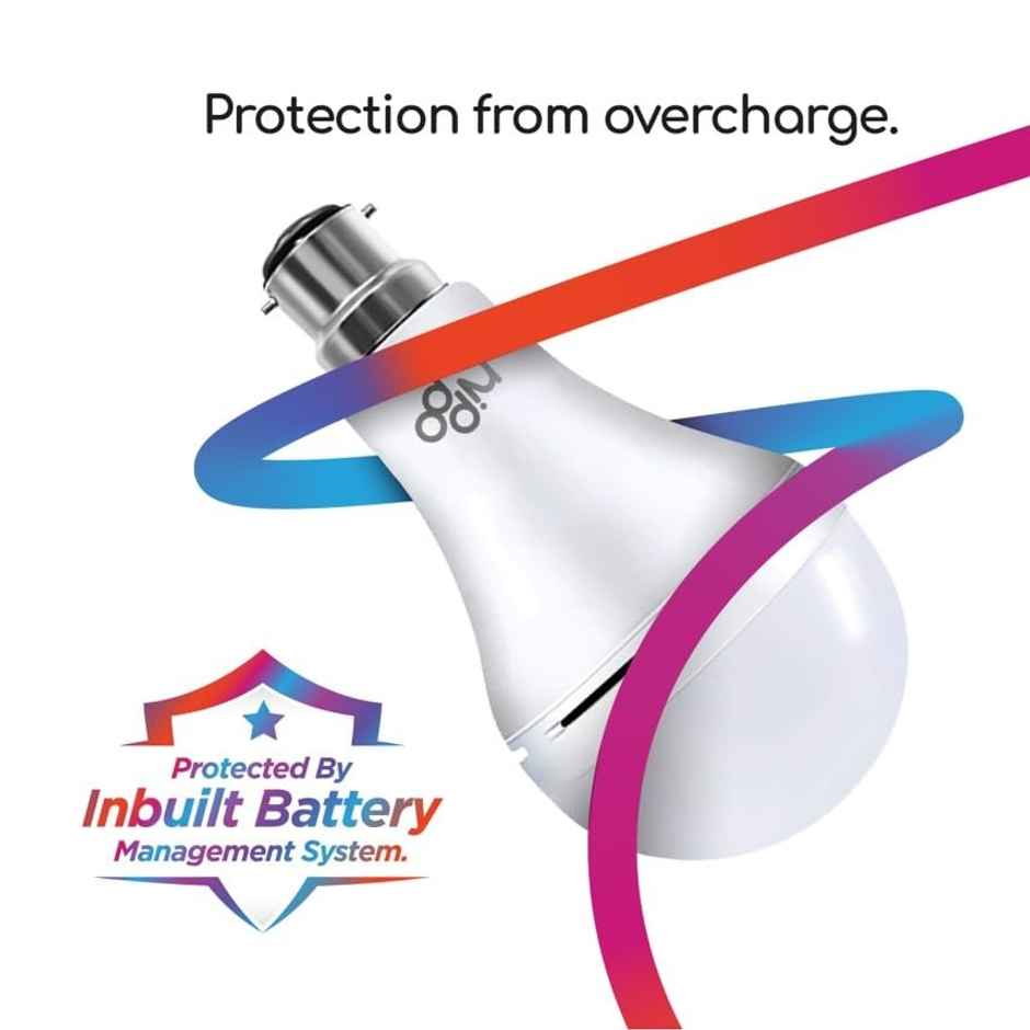 Nippo 9W Rechargeable Emergency Inverter Led Bulb (Cool Day Light) | B22 Base Holder