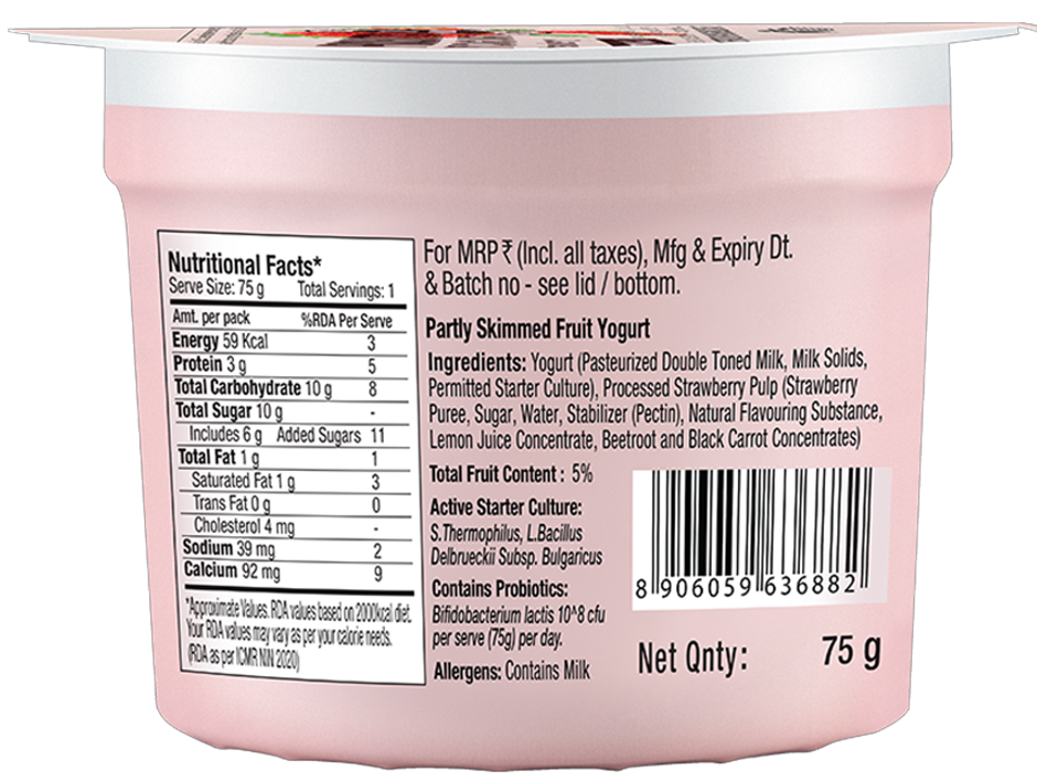 Epigamia Fruit Yogurt- Strawberry Combo