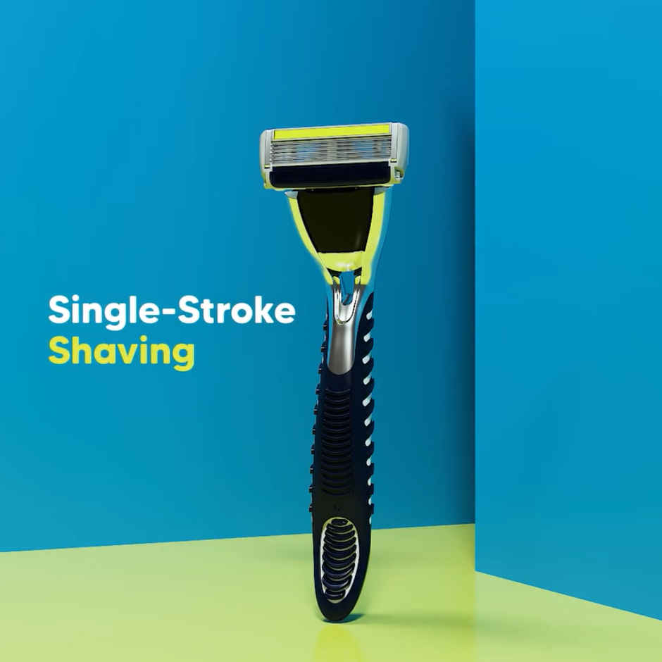 LetsShave Pro 6 Plus Shaving Razor for Men | World's First 6 Blade & Precision Back Blade Setup