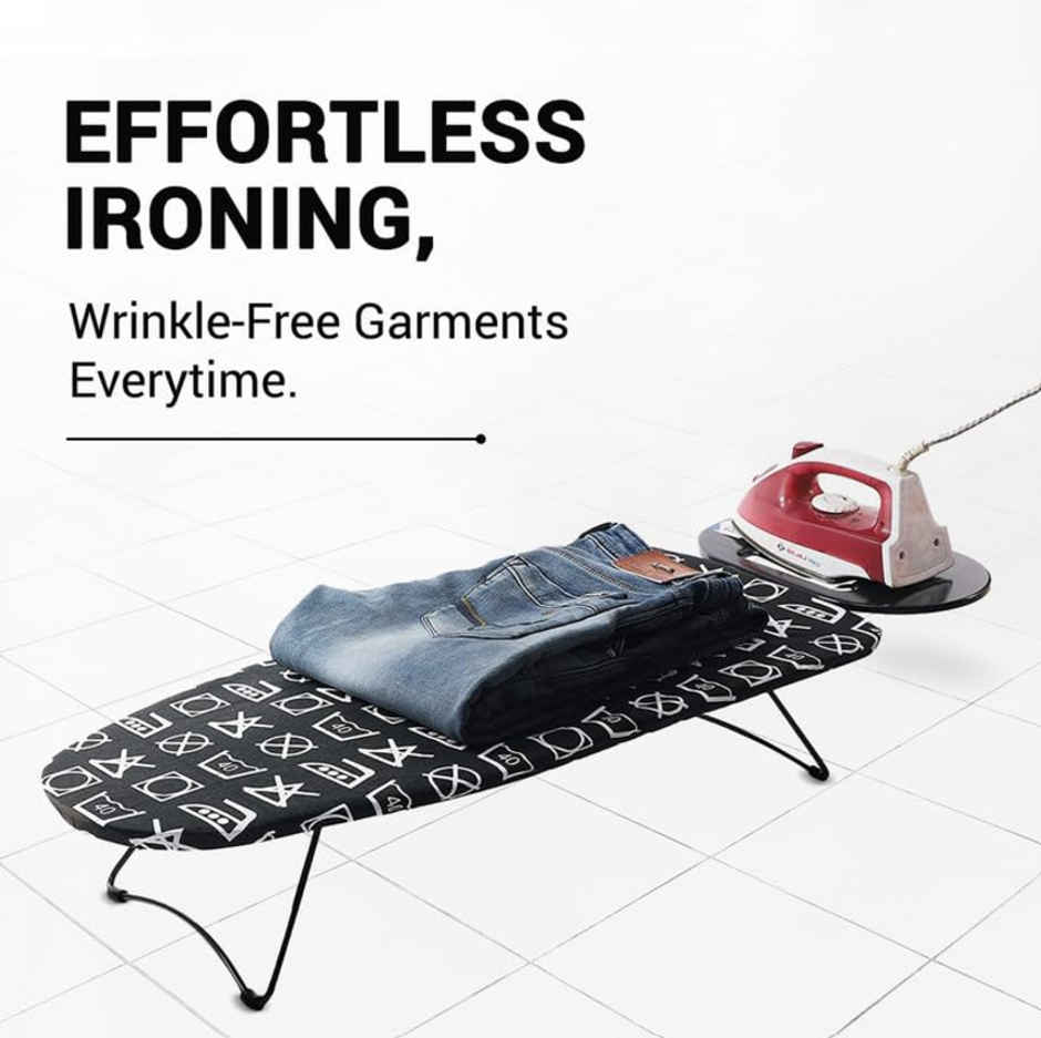 Peng Essentials Zurich Tabletop Ironing Board With Iron Rest- Black, 73x34 Cm Surface - Wall Mount