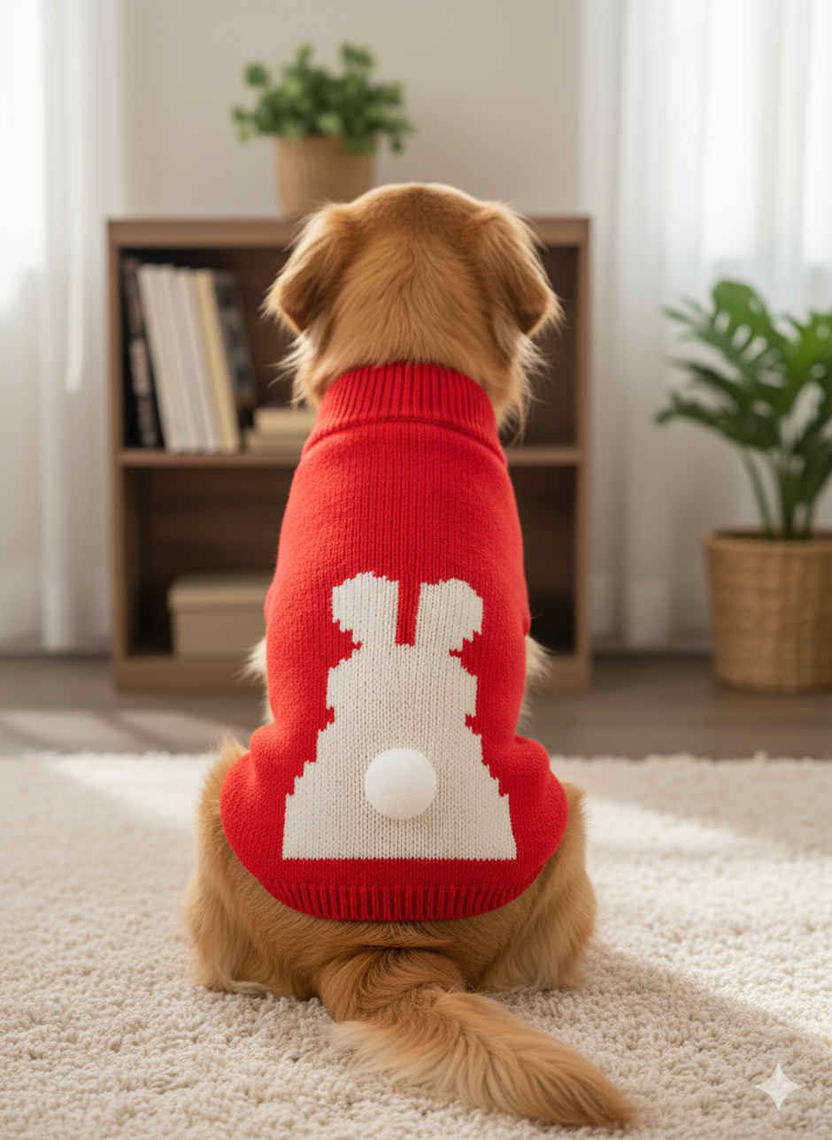 BearHugs Bunny Tail Pet Sweater  for Dogs | 3XL