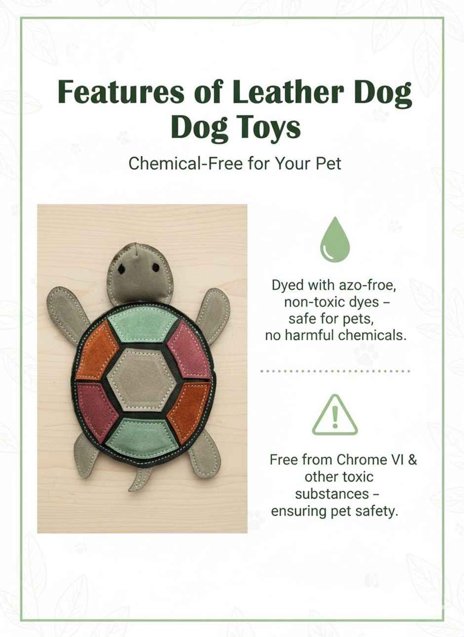 Nootie Leather Chew Toy | Turtle Design for Dogs & Puppies
