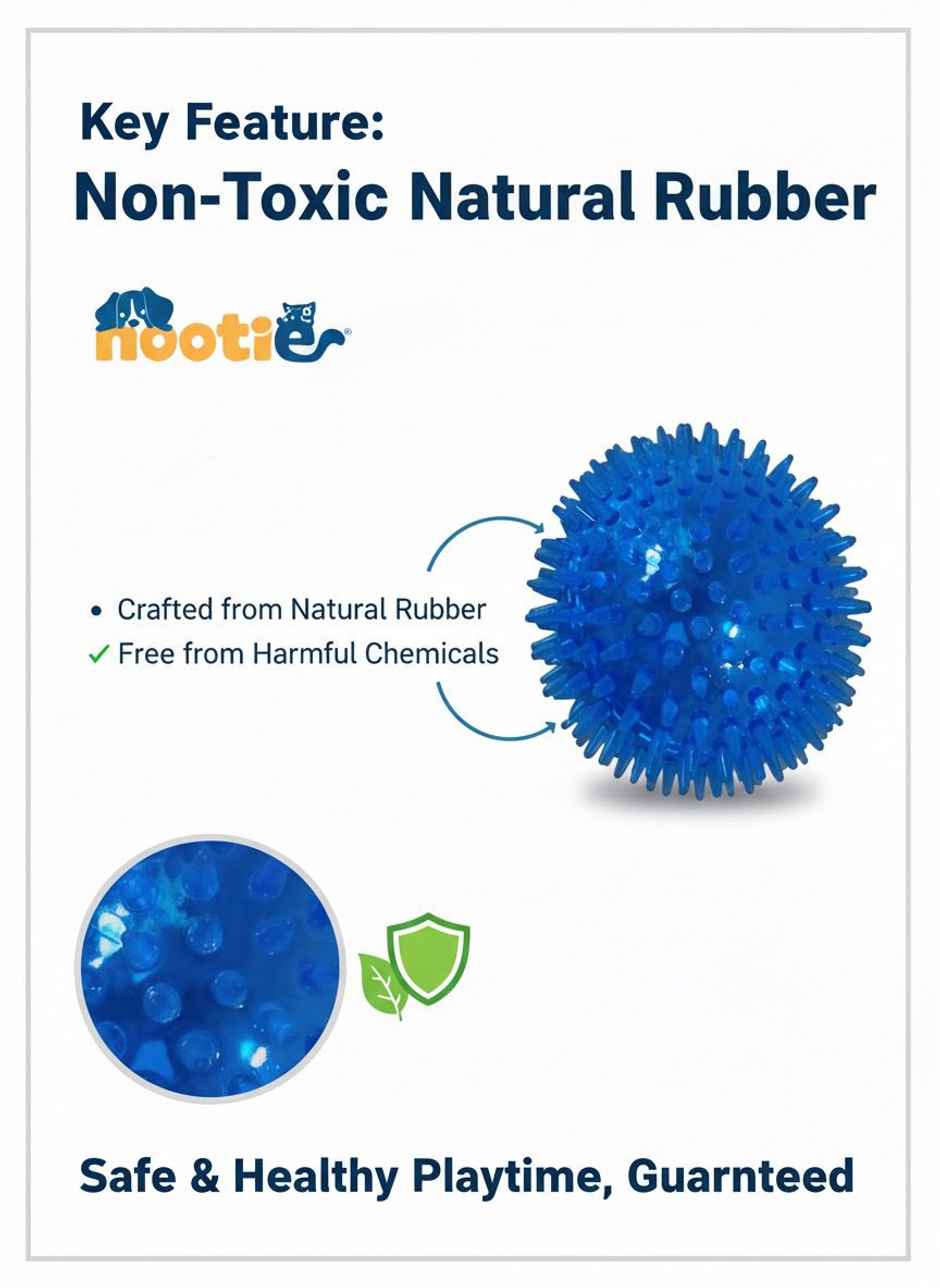 Nootie Rubber Ball Dog Chew Toy | Durable Interactive Fetch & Chew Toy | Assorted