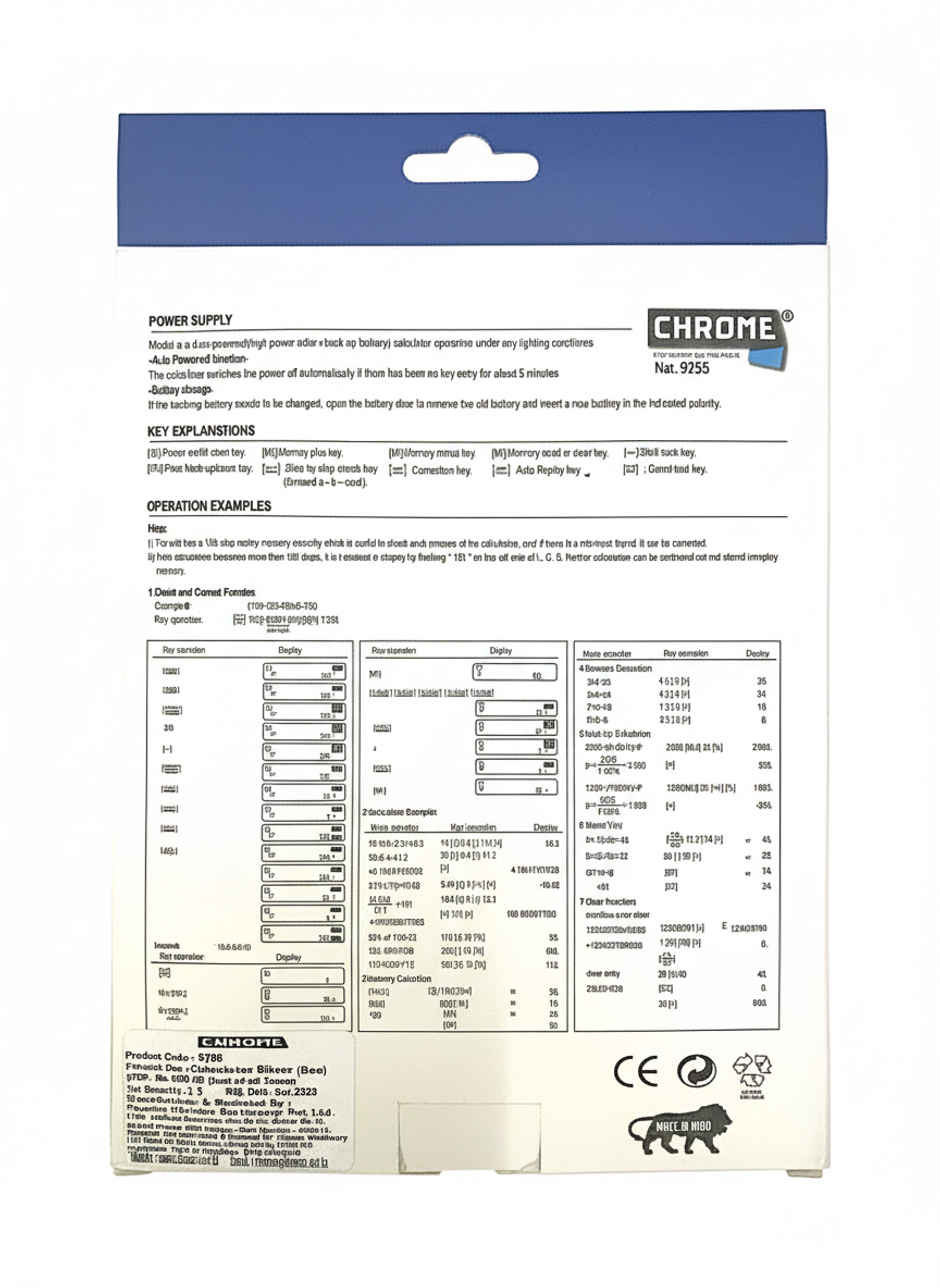 Chrome 9255 Check & Correct Basic 14 Digit Calculator.