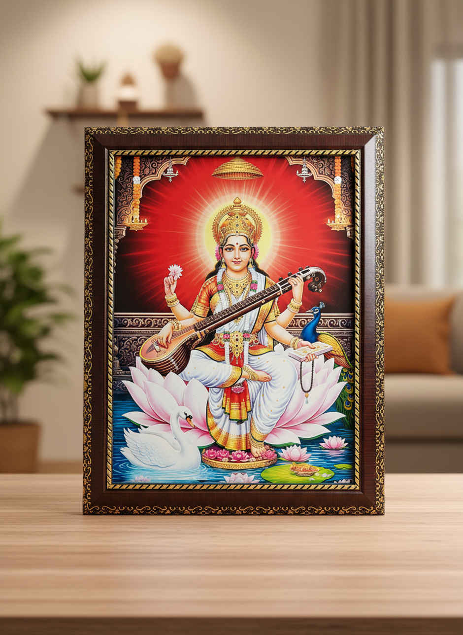 Goddess Saraswati Photo Frame | Mangal Bhawan