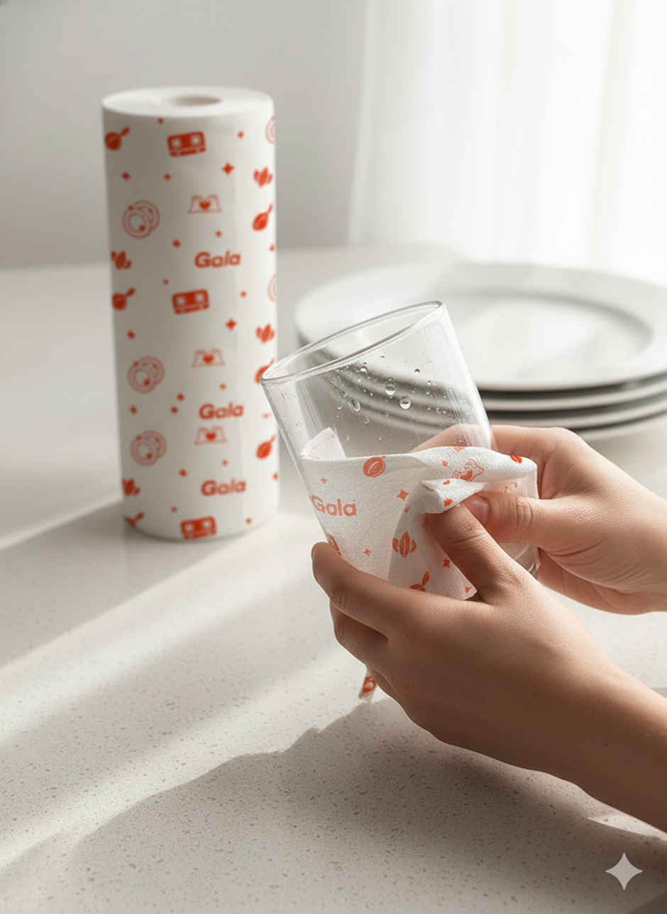 Gala Anti-Bacterial, Reusable Kitchen Towel Roll 80 Washable Wipes per Sheet