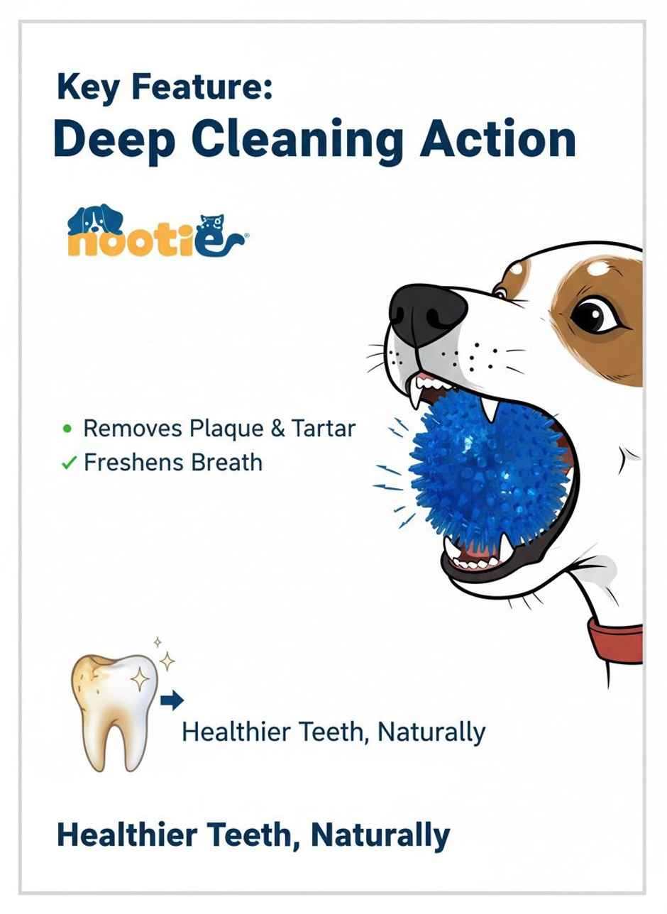 Nootie Rubber Ball Dog Chew Toy | Durable Interactive Fetch & Chew Toy | Assorted