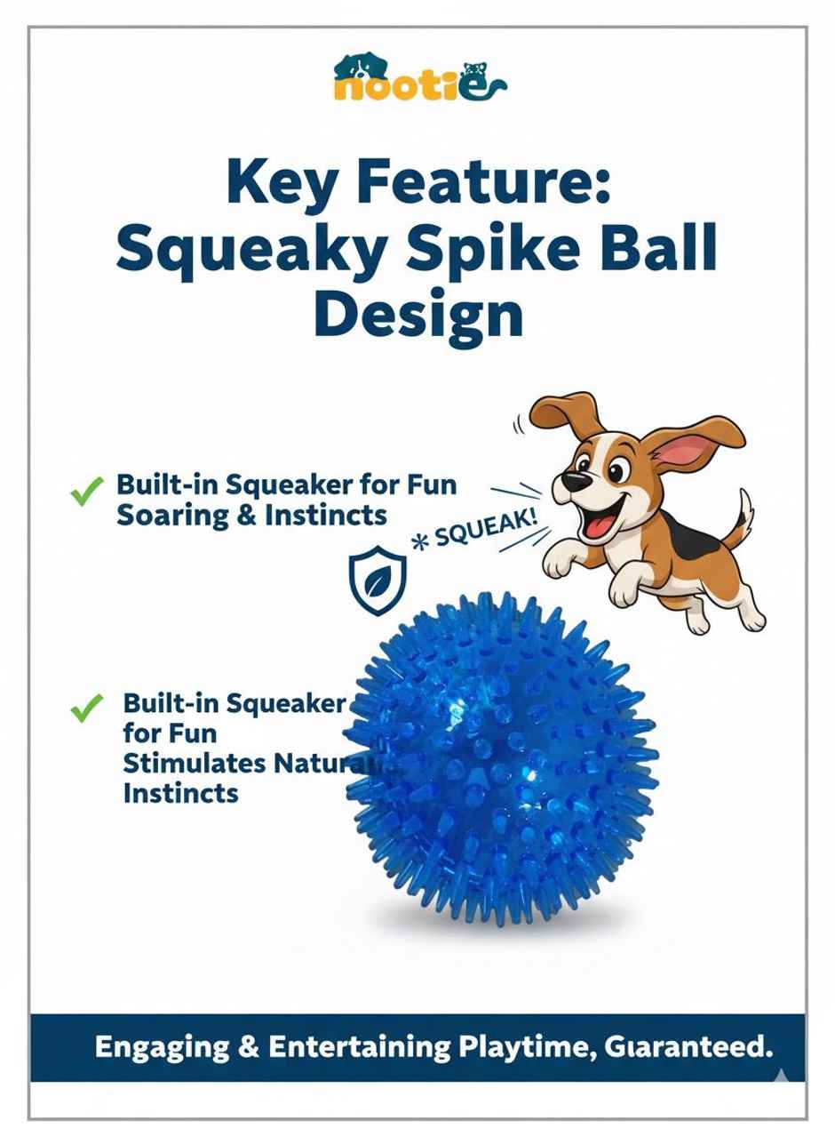 Nootie Rubber Ball Dog Chew Toy | Durable Interactive Fetch & Chew Toy | Assorted